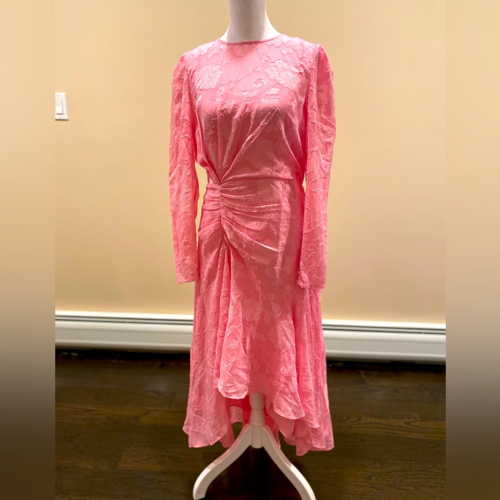 Ever New by ASOS hot pink high-low textured dress